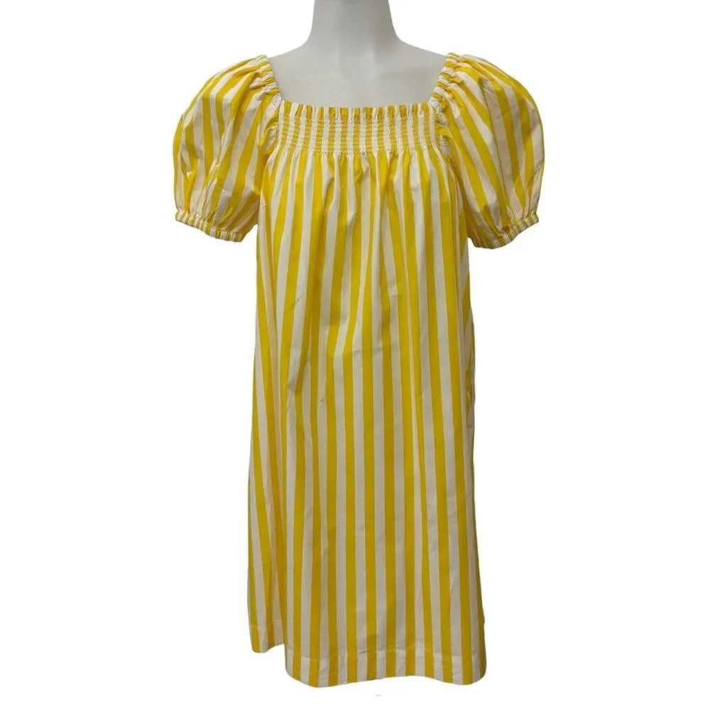 Crewcuts Girl’s Striped Dress Yellow and White Size 14